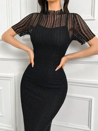 Estella | Women's Bodycon Slit Elegant Maxi Dress in Black