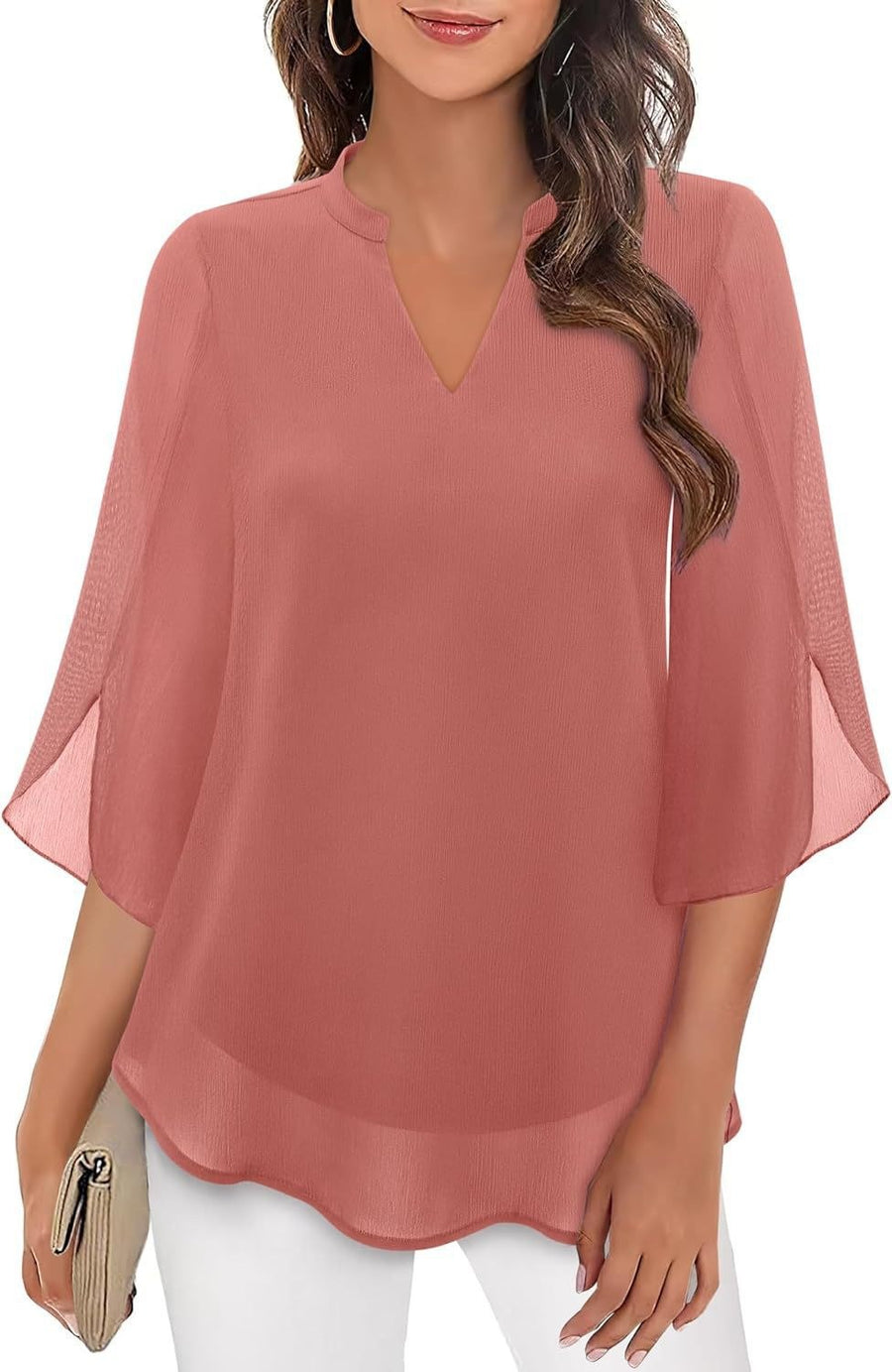 Estrella | Women's Blouse in Peach