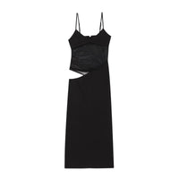 Estrella | Women's Asymmetric Elegant Maxi Dress in Black