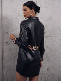 Ethelburga | Women's Belted Shirt Dress in Black