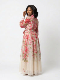 Etheldred | Women's Long Sleeve Floral Maxi Dress