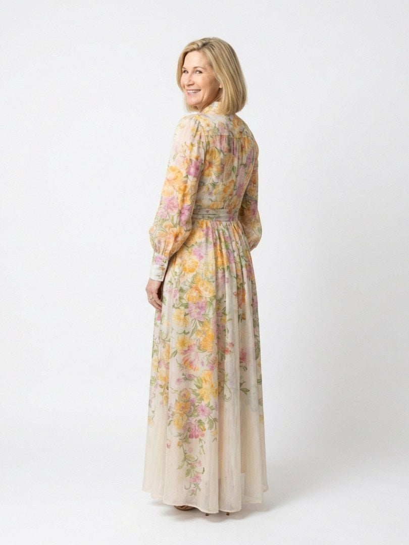 Etheldred | Women's Long Sleeve Floral Maxi Dress