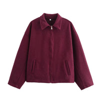 Etta | Women's Casual Jacket in Bordeaux Red