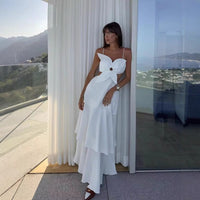 Eudocia | Women's Ruffle Maxi Dress in White