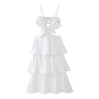 Eudocia | Women's Ruffle Maxi Dress in White