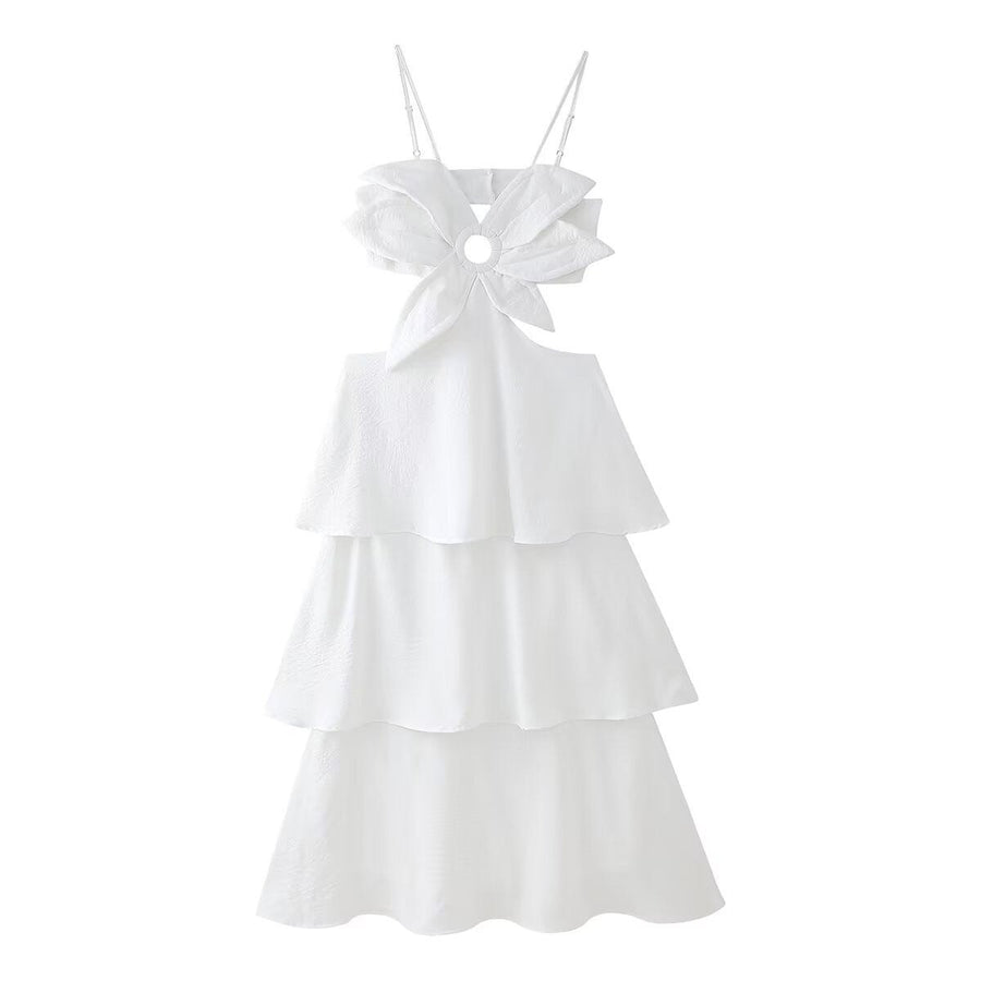Eudocia | Women's Ruffle Maxi Dress in White