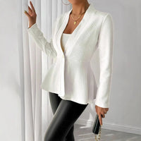 Eudora | Women's Textured Elegant Blazer in White