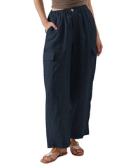 Eugenie | Women's Elastic Waist Pockets Casual Pants – Dress Pants