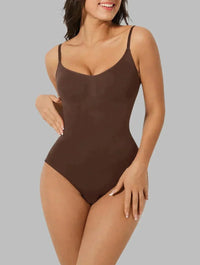 Eugenie | Women's Adjustable Strap Bodysuit Shapewear in Brown