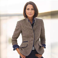 Eulalia | Women's Stand Collar Pockets Elegant Blazer
