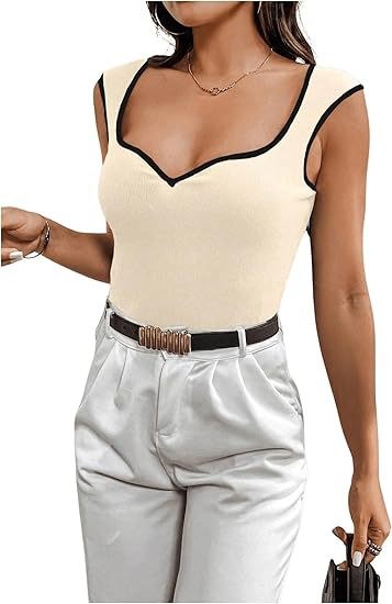 Eulalia | Women's V-Neck Bodycon Top in Apricot