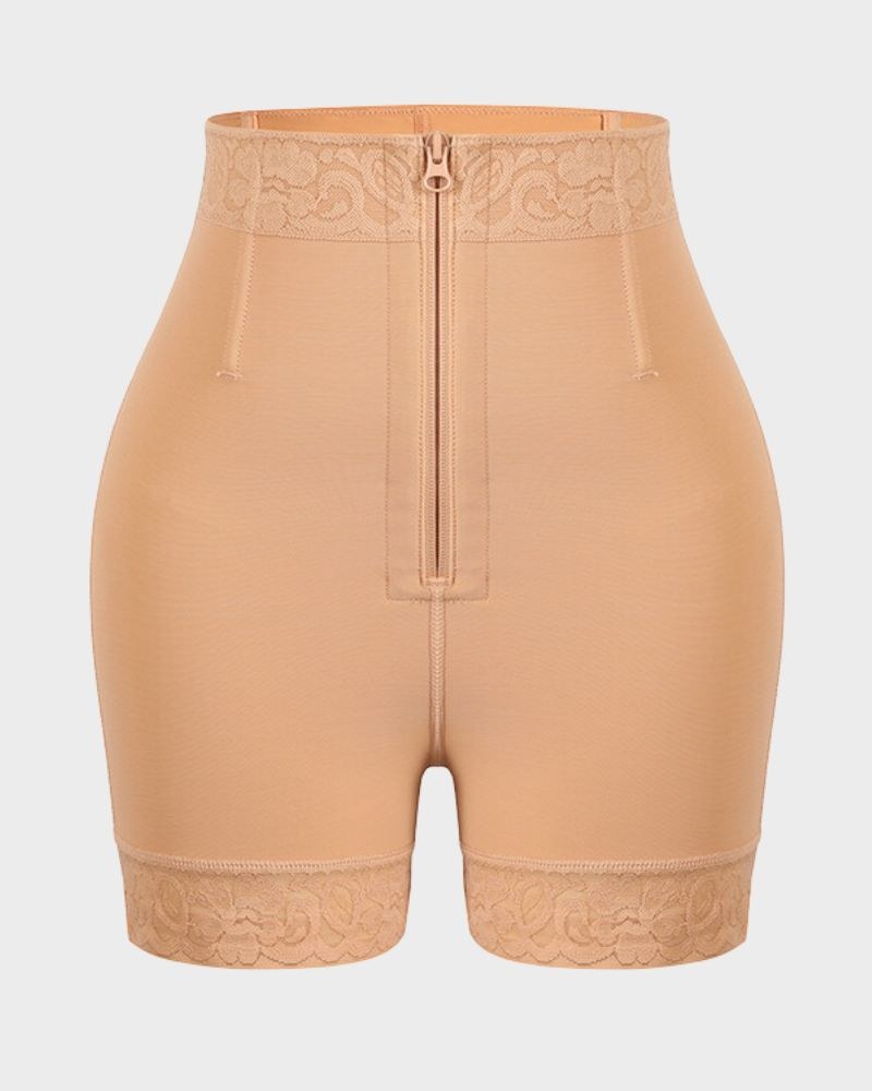 Eulalia | Women's High Waist Bodysuit Shorts Shapewear in Beige