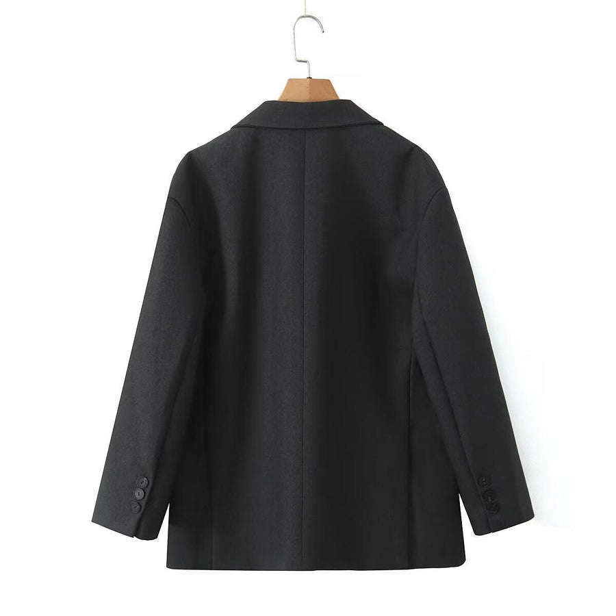 Euphemia | Women's Pockets Elegant Modern Blazer in Black