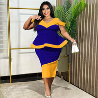 Euphemia | Women's Asymmetric Bodycon Dress in Blue