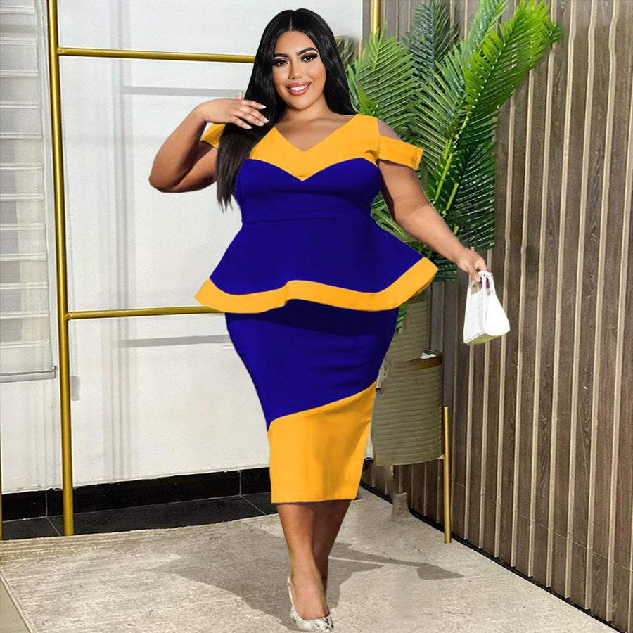 Euphemia | Women's Asymmetric Bodycon Dress in Blue