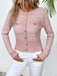 Eva | Women's Textured Elegant Cardigan in Pink