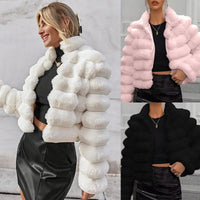 Evelien | Women's Faux Fur Jacket in White