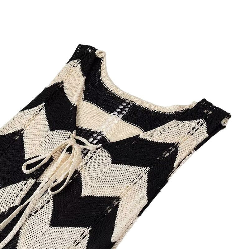 Eveline | Women's Elegant Maxi Dress in Black White