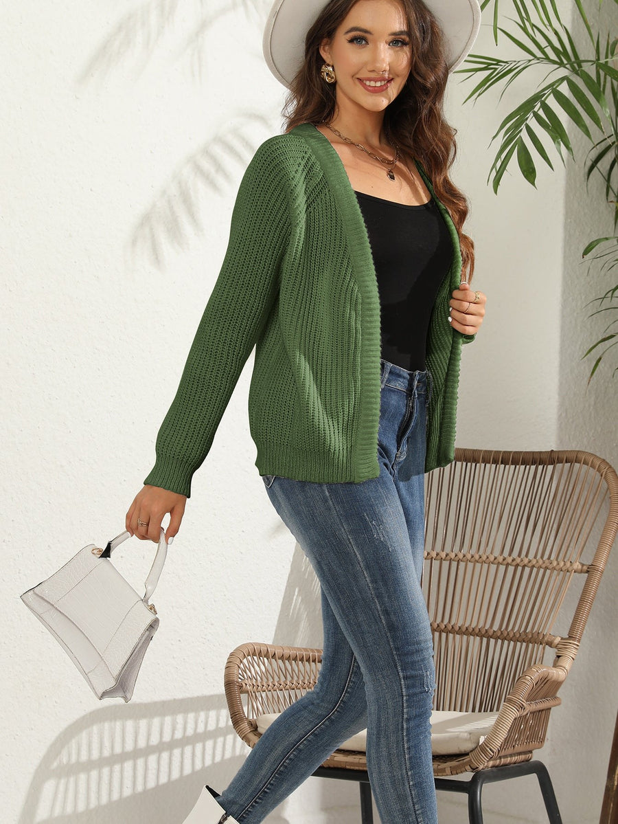 Everild | Women's Knit Cardigan in Olive Green