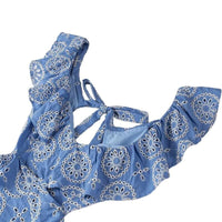 Everild | Women's Ruffle Detail Floral Maxi Dress in Blue