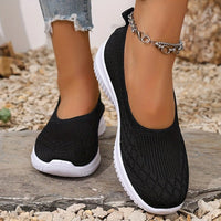 Fabienne | Women's Knit Upper Closed Toe Slip on Shoes in Black