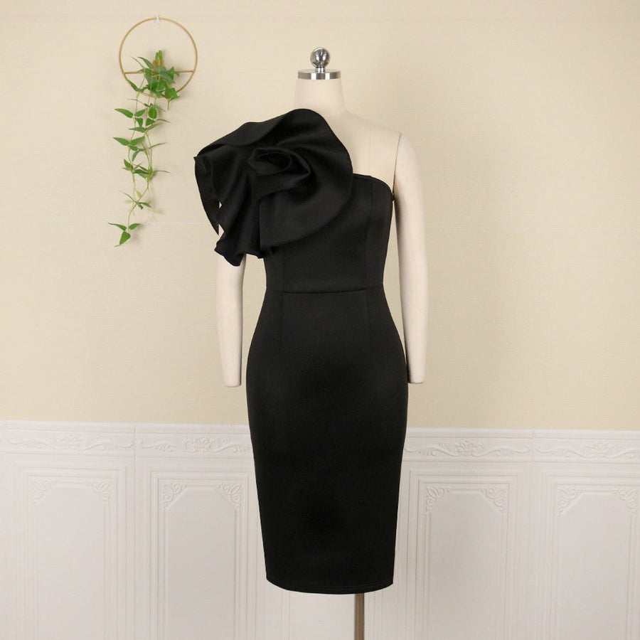 Fabienne | Women's Asymmetric Voluminous Top in Black