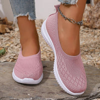 Fabienne | Women's Knit Upper Closed Toe Slip on Shoes in Pink