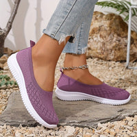 Fabienne | Women's Knit Upper Closed Toe Slip on Shoes in Purple