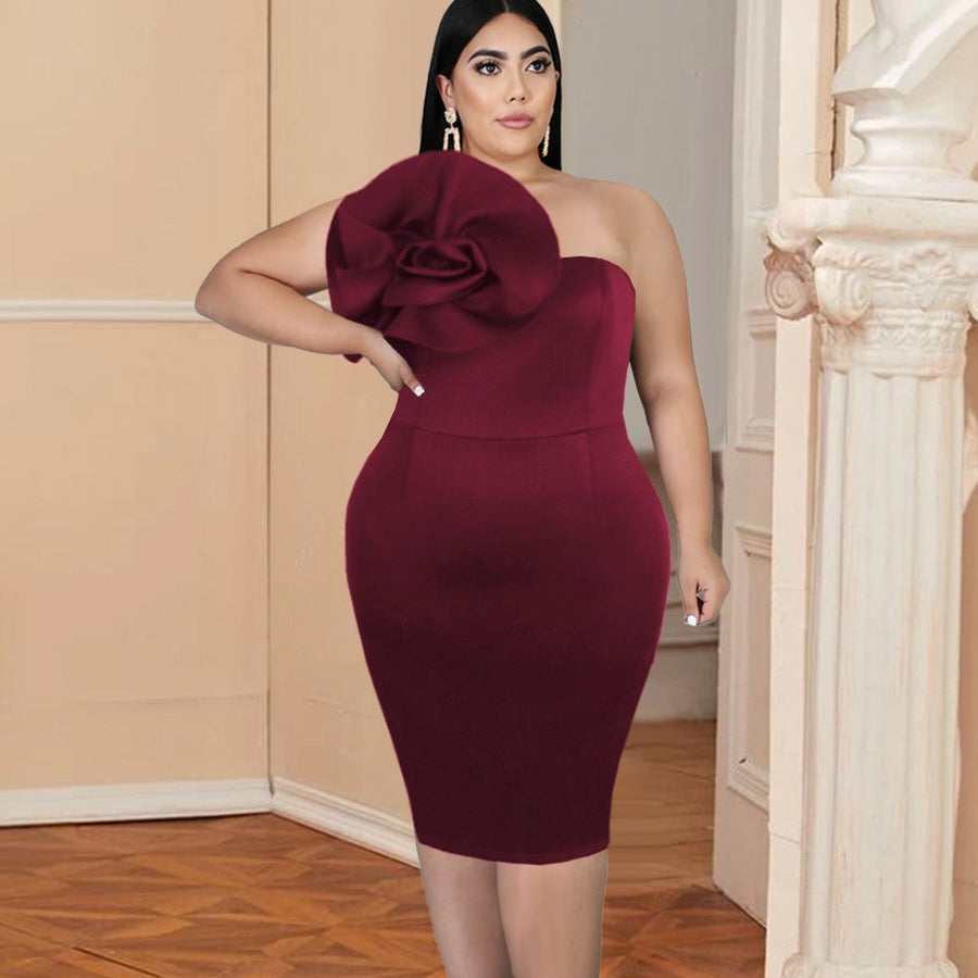 Fabienne | Women's Asymmetric Voluminous Top in Wine Red