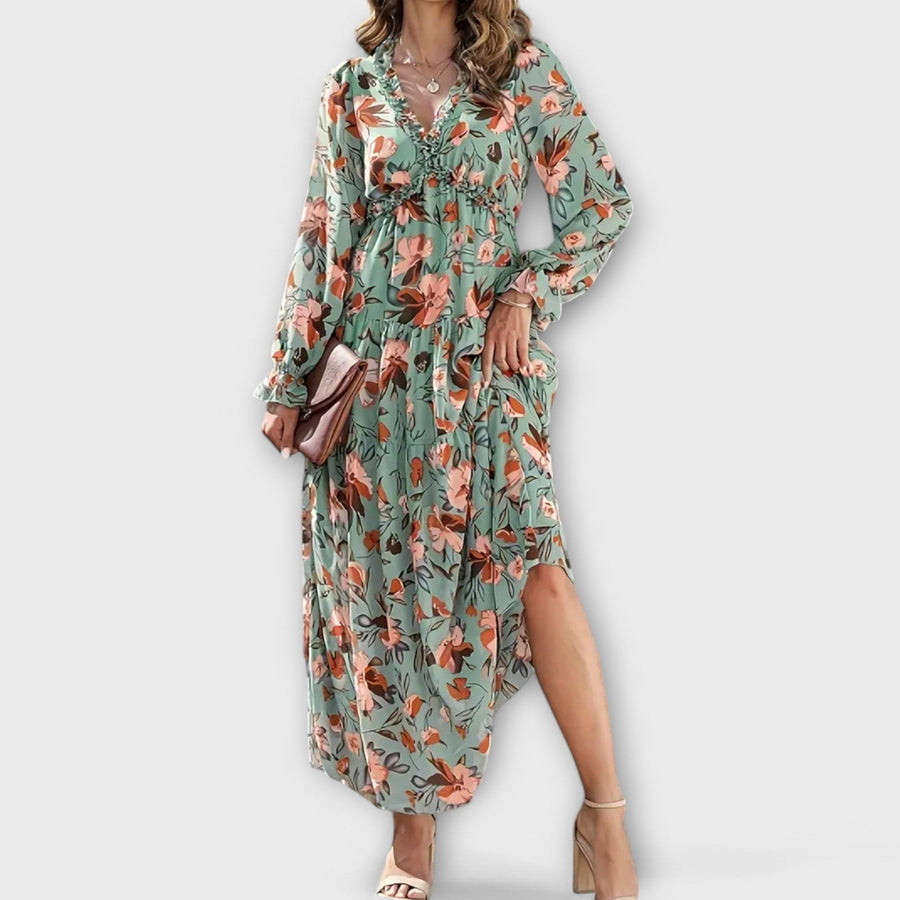 Fabiola | Women's Pleated Floral Maxi Dress