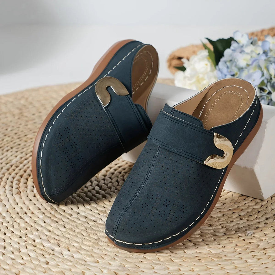 Fabrizia | Women's Perforated Slip-On Wedge Sandals