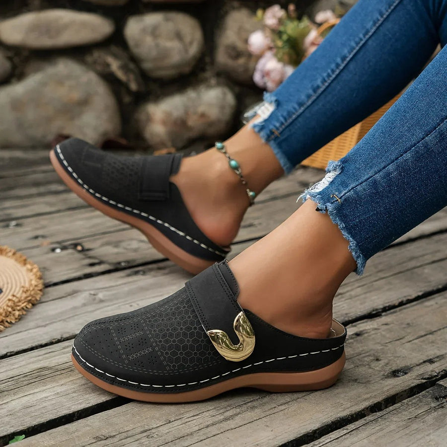 Fabrizia | Women's Perforated Slip-On Wedge Sandals