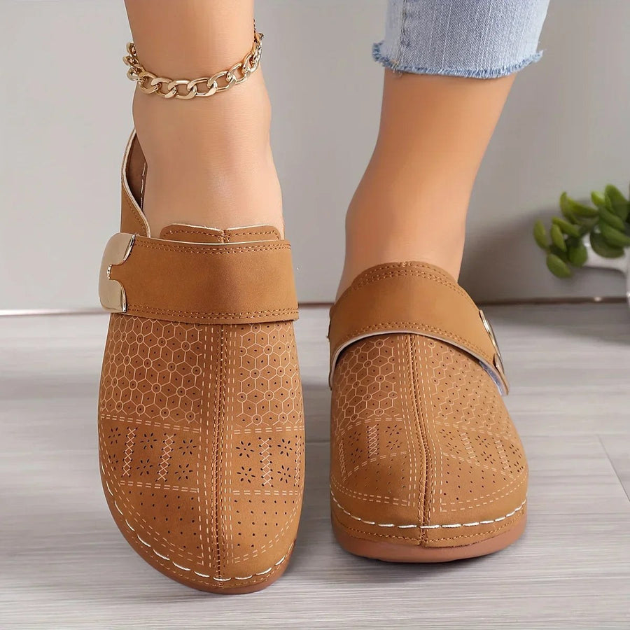 Fabrizia | Women's Perforated Slip-On Wedge Sandals