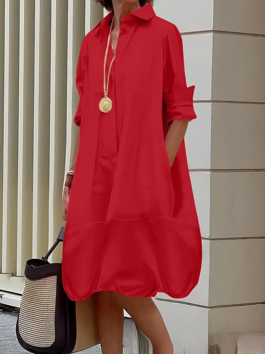 Faith | Women's Casual Shirt Dress in Red