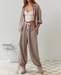 Fanny | Women's Plaid Soft Casual Blanket in Pink