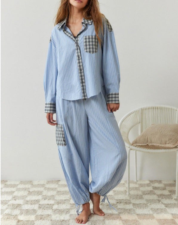Fanny | Women's Plaid Soft Casual Blanket in Sky Blue