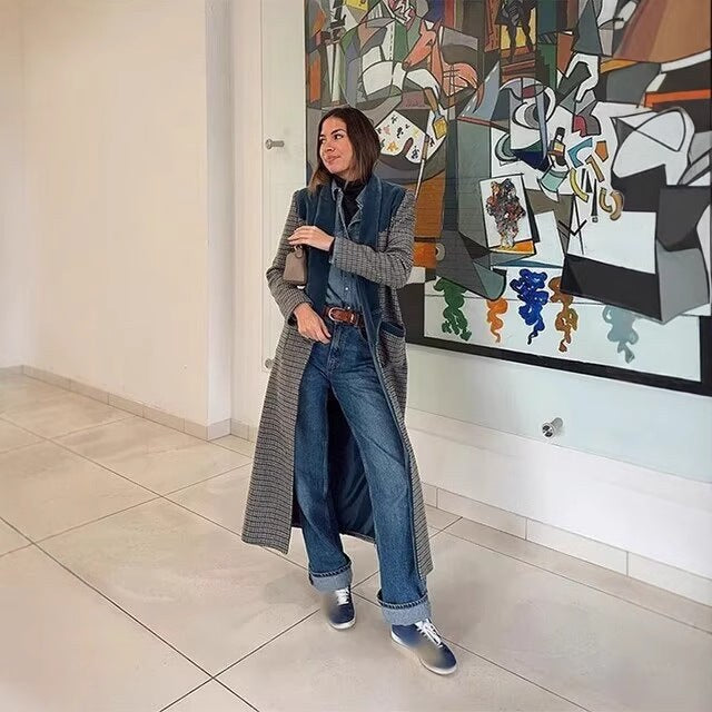 Fanny | Women's Plaid Elegant Blazer in Gray
