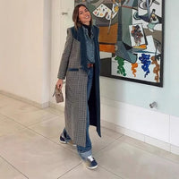 Fanny | Women's Plaid Elegant Blazer in Gray
