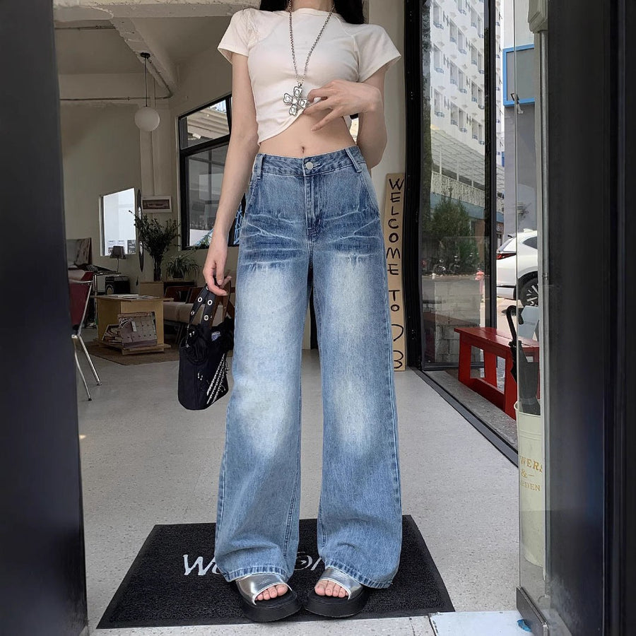 Farida | Women's High Waist Jeans in Blue