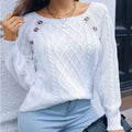 Farida | Women's Button Detail Elegant Sweater