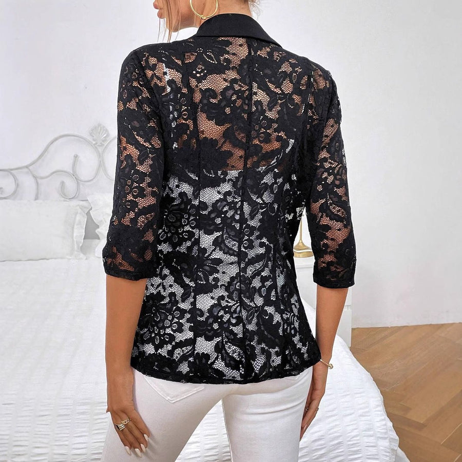 Fausta | Women's Sheer Lace Elegant Blazer