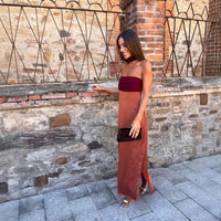 Faustina | Women's Flowing Chic Maxi Dress in Red