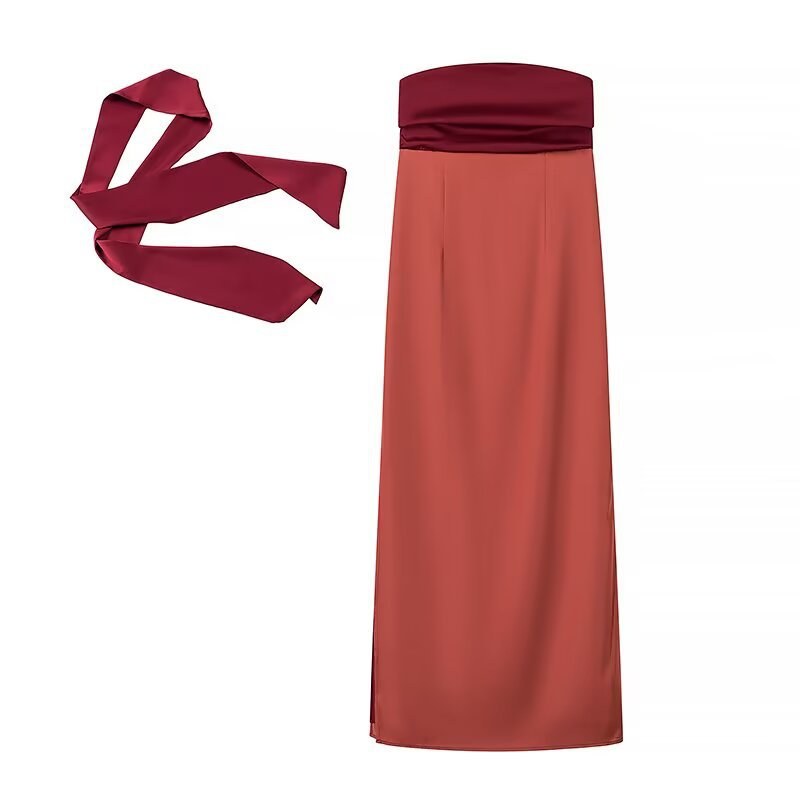 Faustina | Women's Flowing Chic Maxi Dress in Red