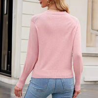 Fay | Women's Crew Neck Lace Knit Elegant Sweater