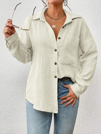 Fay | Women's Button-Front Casual Shirt in Apricot