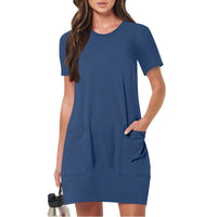 Felipa | Women's Pockets Casual T-Shirt in Blue