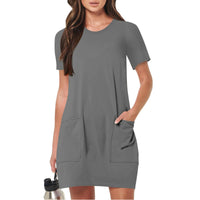 Felipa | Women's Pockets Casual T-Shirt in Gray
