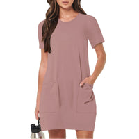 Felipa | Women's Pockets Casual T-Shirt in Light Brown