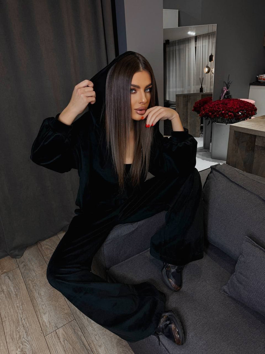 Felipa | Women's Fleece Top in Black