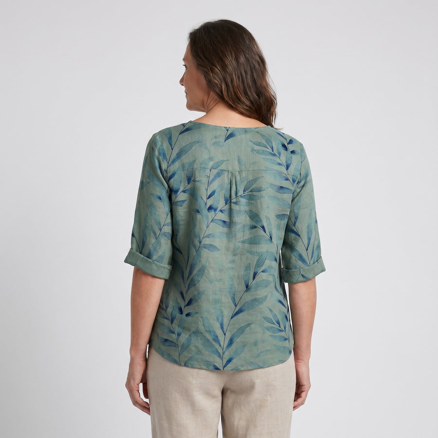 Fenella | Women's Printed Asymmetric Button Blouse